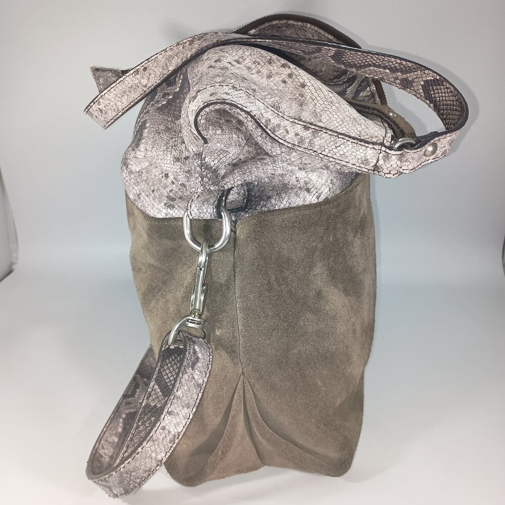 Garnet Hill Python Print Leather Convertible Tote… - image 3